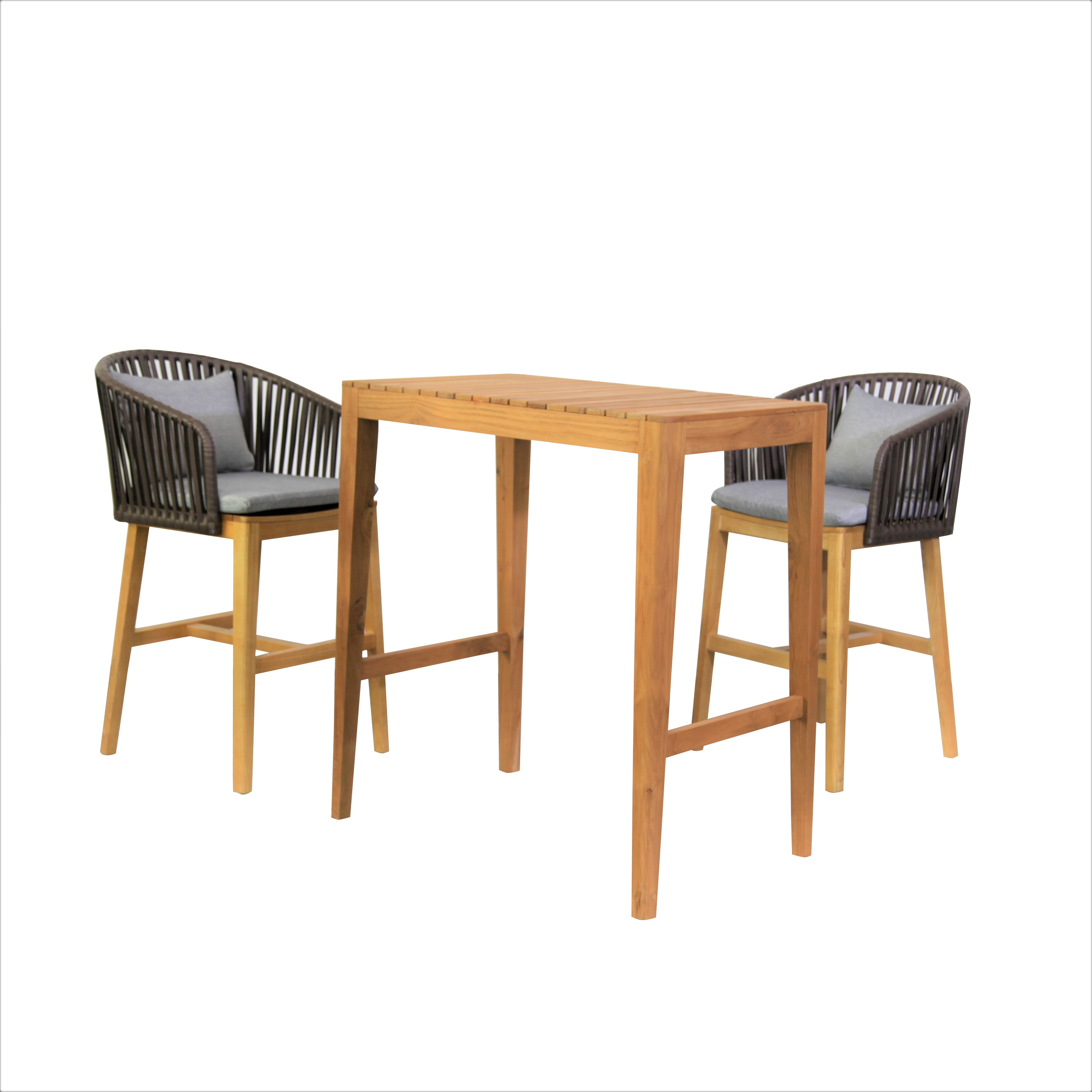 BR003 Rope Weaving Outdoor Bar Stools Set