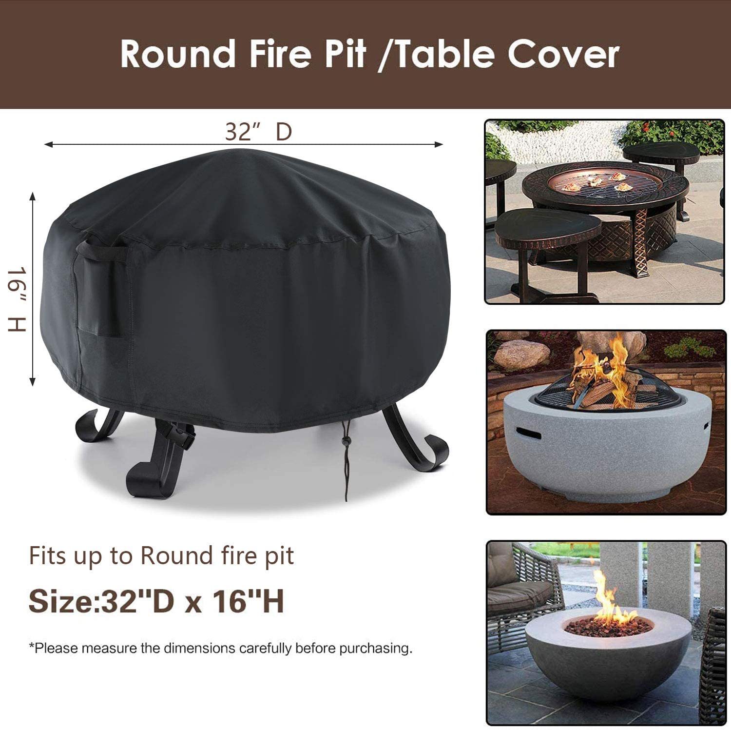 Round Fire Pit Stove Covers - Garden Furniture Cover | Shinlin Table ...