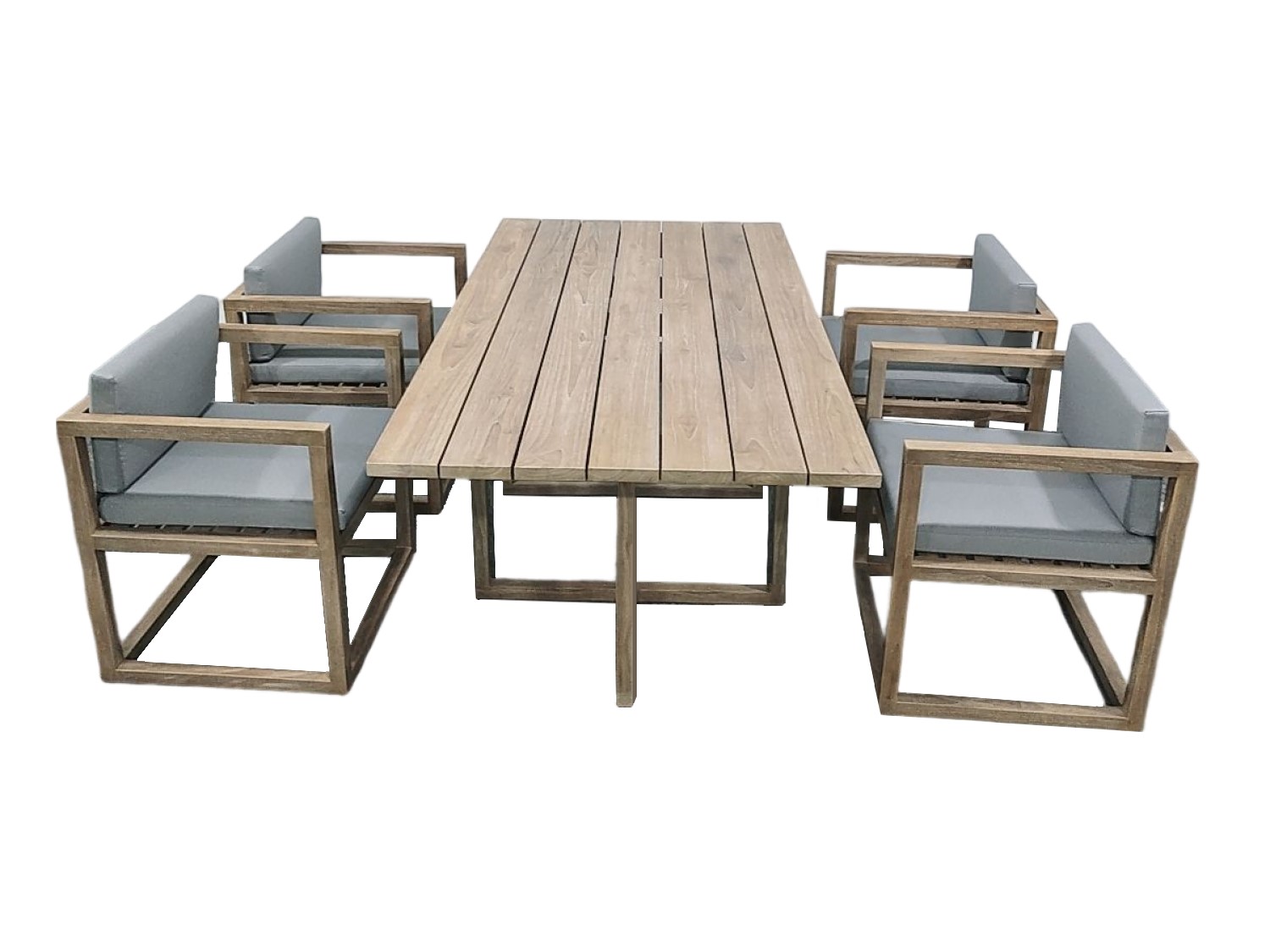 High-end Patio Garden Teakwood Dining Table and Chair Set Teakwood Outdoor Dining Set CZ032